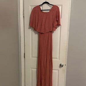 Chic Coral Maxi Dress